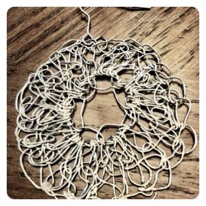 hammered crochet wire earrings