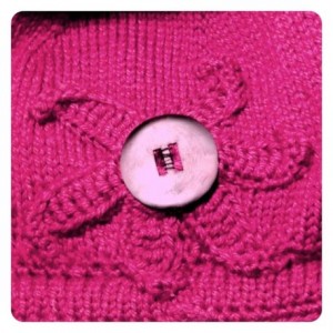 easy crocheted flower with homemade shrink plastic button