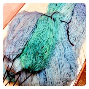 Finished dyed wool sock yarn for knitting