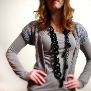 abalone knitted cardigan gray
