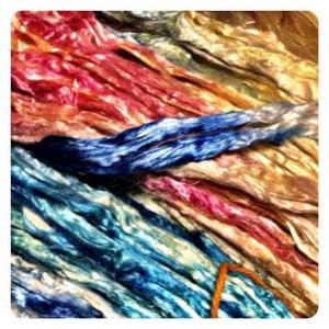 dyeing silk roving multi colored