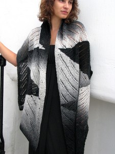 counterpoint black and white shawl scarf