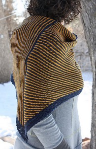 striped on the right knit shawl