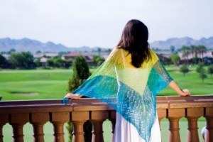 wings of a butterfly knitted shawl