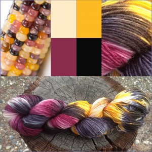 indian corn yarn photo purple yellow black