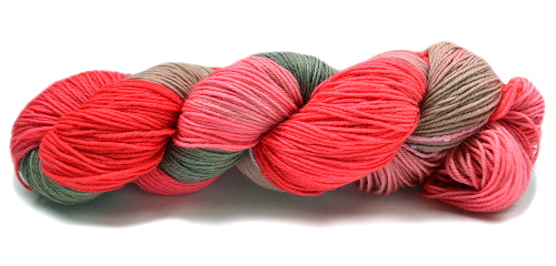 mountain berries red green wool sock yarn