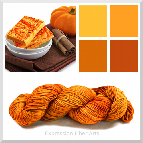 pumpkin spice color merino wool sock yarn