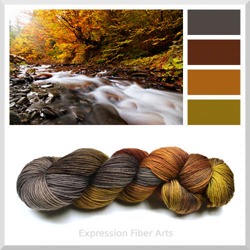 autumn river wool sock yarn color