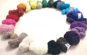 rainbow colorful yarn photo