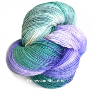 green purple merino sock yarn