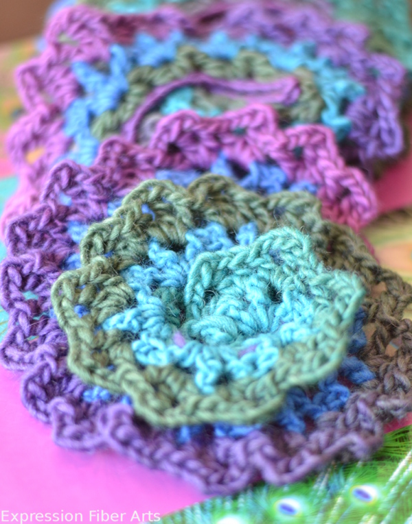 free spiral crocheted scarf pattern