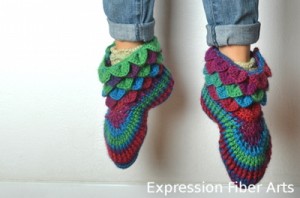 crocodile stitch crochet booties pattern