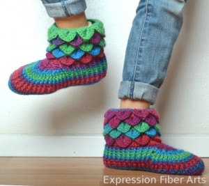 crocodile stitch crochet booties pattern