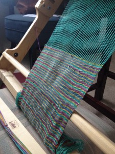 weaving on the schacht flip folding loom