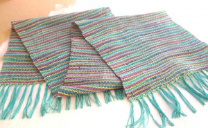 my first woven silk scarf by hand