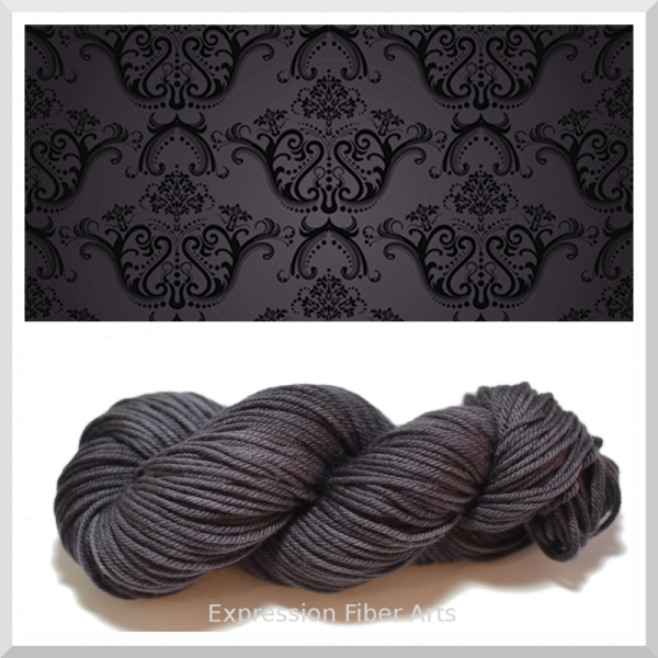 charcoal superwash merino aran weight yarn