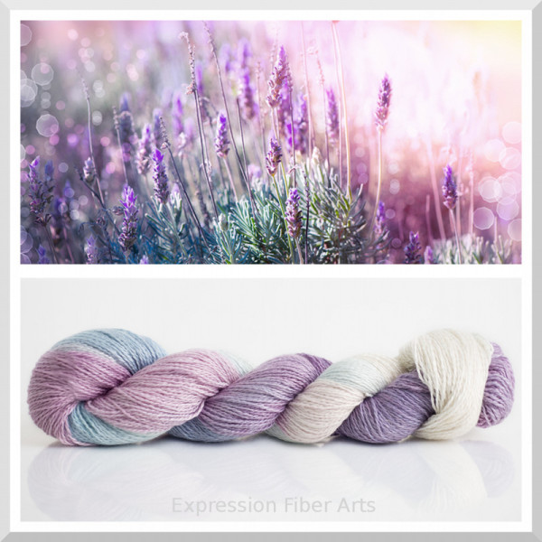 lavender and light cashmere silk yarn