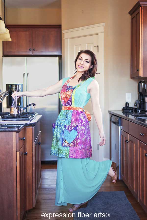 how to sew a colorful rainbow adult apron