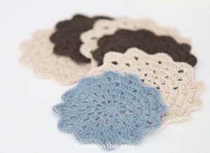 free crochet fancy flower coaster pattern