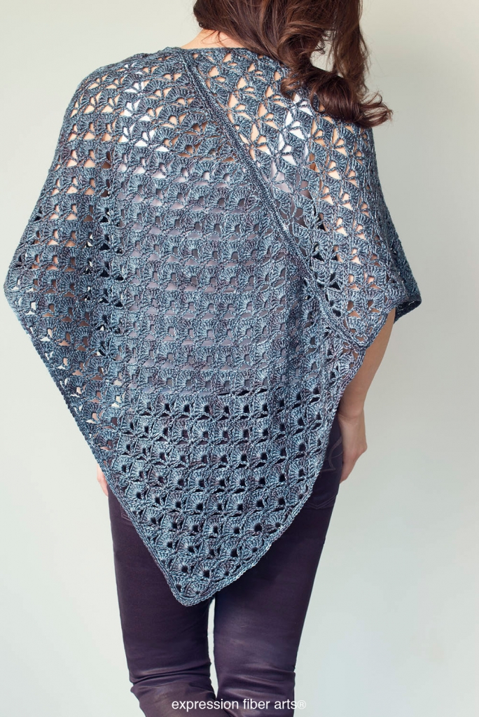 persephone poncho crochet pattern design by Chandi - Expression Fiber Arts