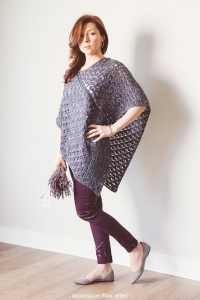 persephone poncho crochet pattern design by Chandi - Expression Fiber Arts