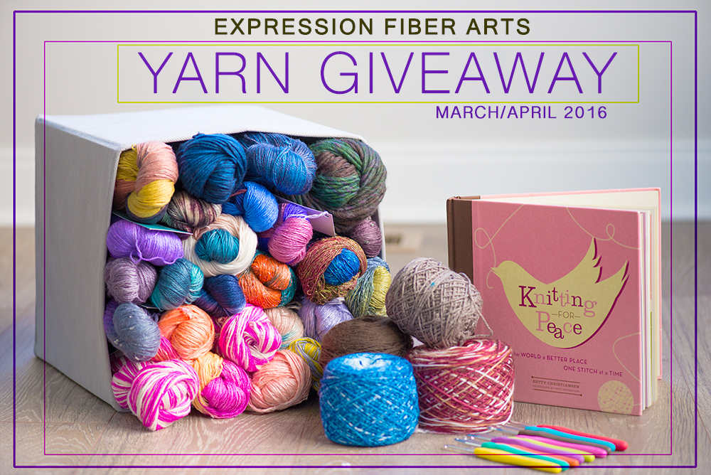 Free HUGE Luxury Yarn Giveaway by Expression Fiber Arts. Enter now! Ends April 15th, 2016.