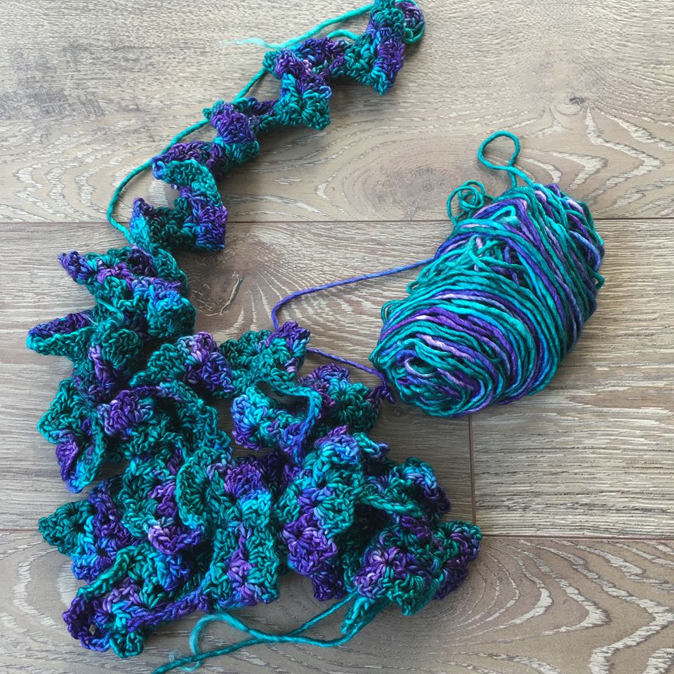 through the spectrum crochet scarf UFO work in progress