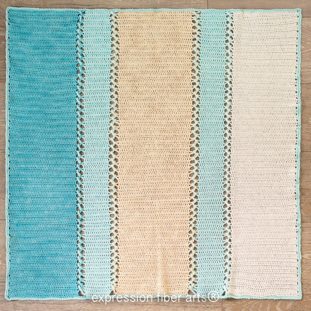 Ocean-Inspired Crochet Baby Blanket Pattern by Expression Fiber Arts