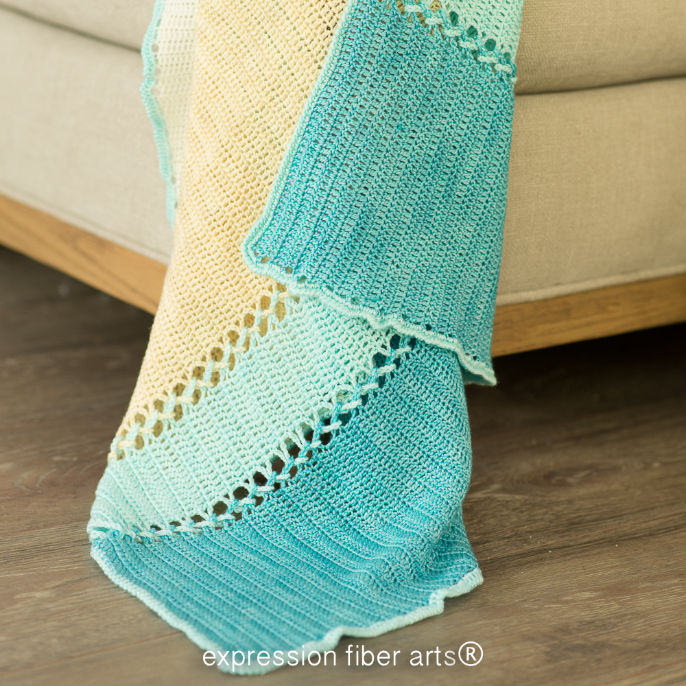 Ocean-Inspired Crochet Baby Blanket Pattern by Expression Fiber Arts