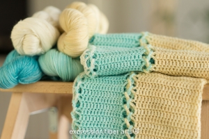 Ocean-Inspired Crochet Baby Blanket Pattern by Expression Fiber Arts