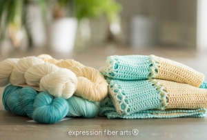 Ocean-Inspired Crochet Baby Blanket Pattern by Expression Fiber Arts