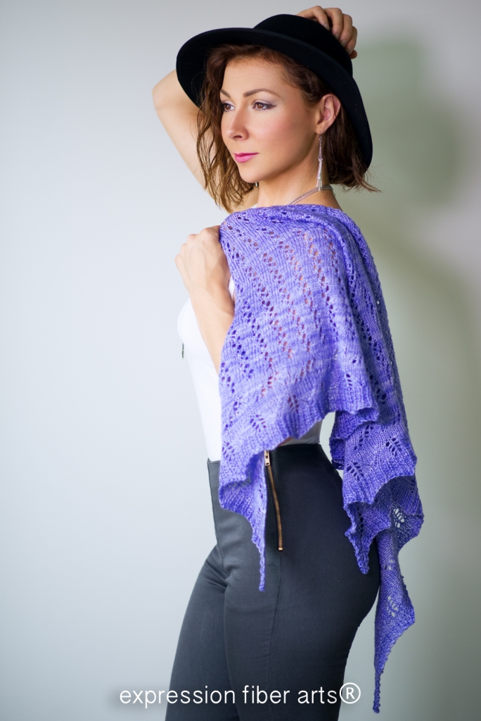Lacy Lavender - Knitted Shawl Pattern by Expression Fiber Arts