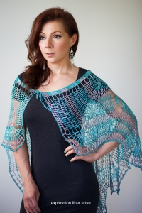 stream of consciousness capelet crochet pattern by Expression Fiber Arts