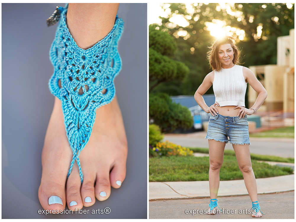 how to crochet these "flutterby" crochet barefoot sandals