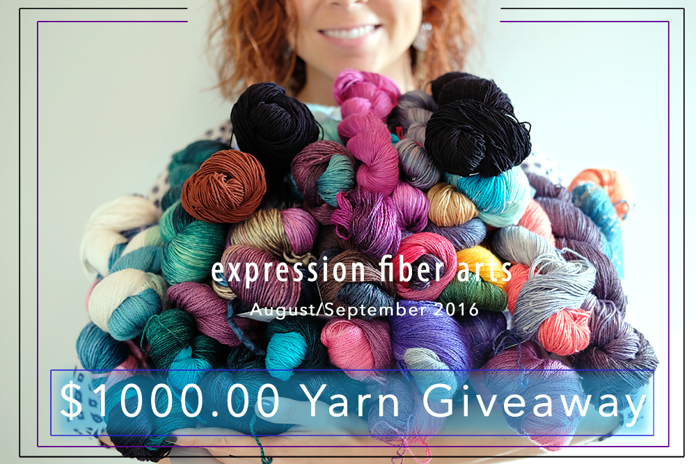 enter to win this 1000 dollar yarn giveaway by Expression Fiber Arts