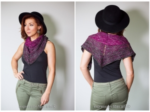 how to crochet a gradient stingray wrap with 2 solid color yarns