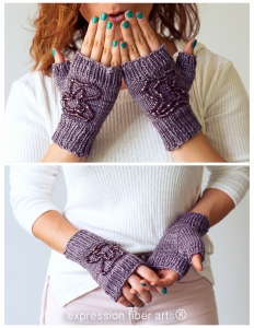 beaded fingerless mitts knitted pattern