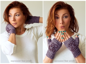 beaded fingerless mitts knitted pattern