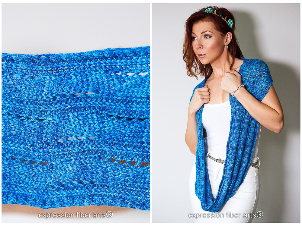 how to knit this gorgeous cyandine cowl by Emily Walton for Expression Fiber Arts