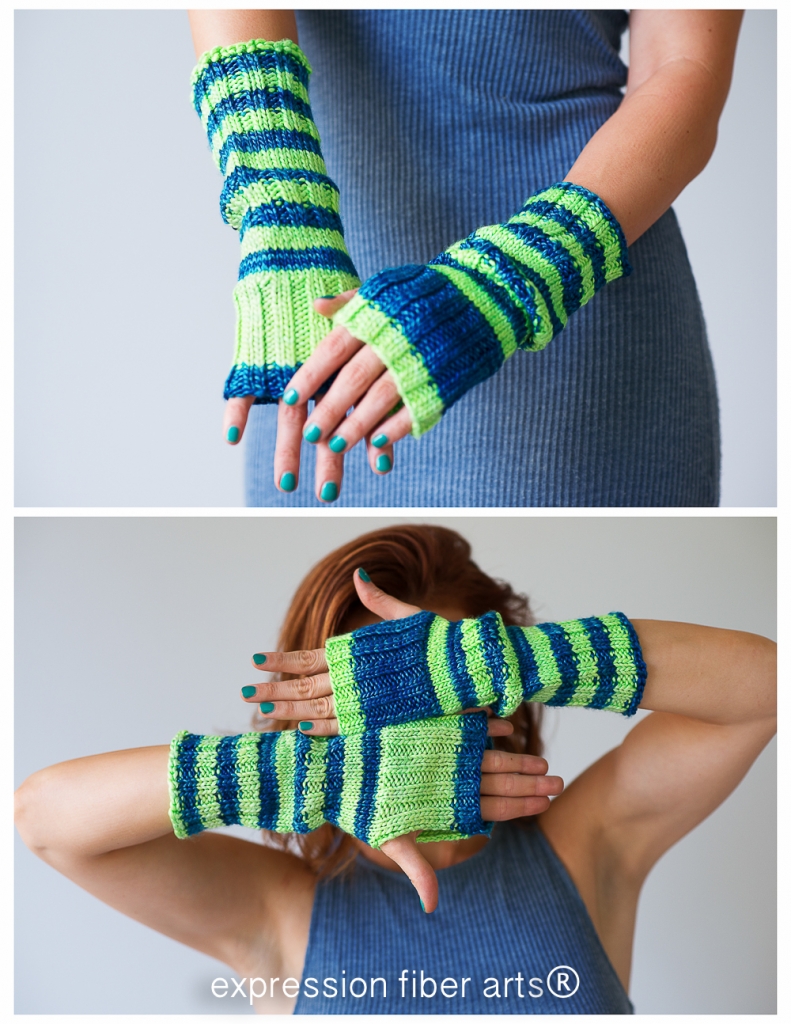 how to knit slouchable knitted wrist warmers