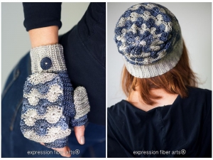 the traveler hat and mitten set - crochet pattern