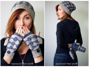 the traveler hat and mitten set - crochet pattern