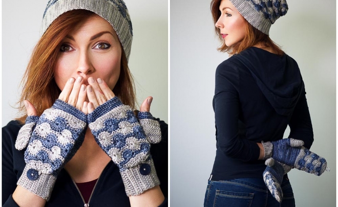 the traveler hat and mitten set - crochet pattern