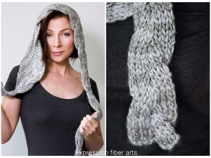 Silverberry Hood knitted pattern by Emily Walton for Expression Fiber Arts