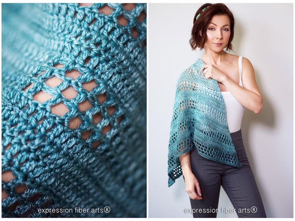 Teal Tenacity Crochet Shawl Pattern – Expression Fiber Arts | A ...