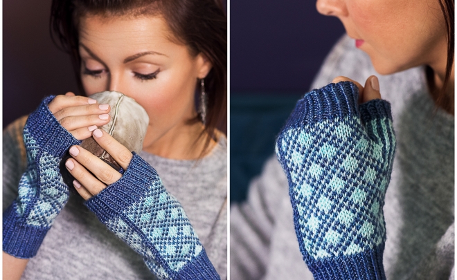 how to knit these fairisle Mackin Mitts - fingerless mitten pattern