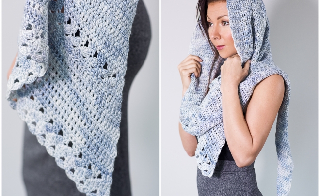 how to crochet this snowflake asymmetrical shawl pattern