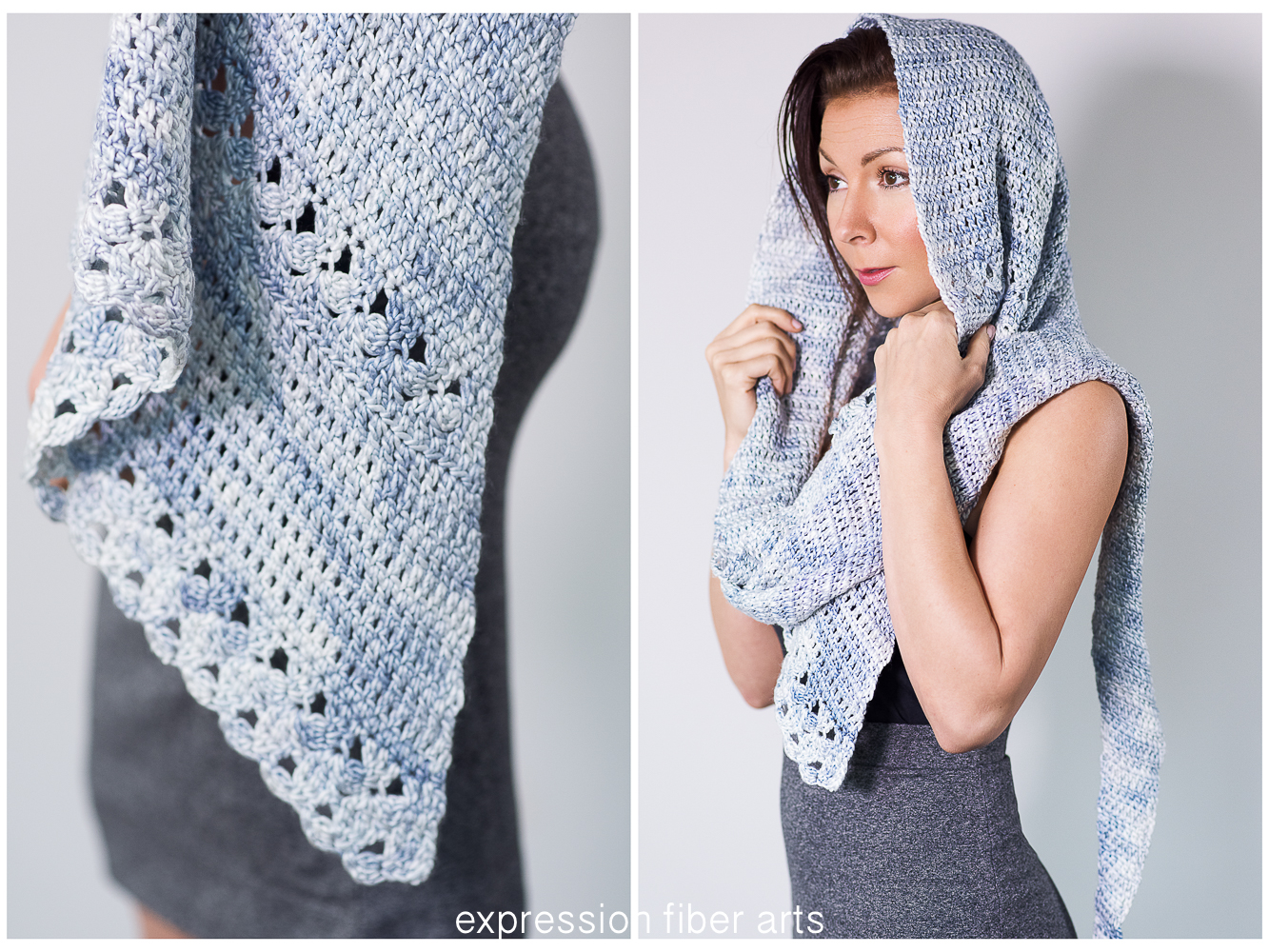Snowflake Asymmetrical Crochet Shawl Pattern Expression