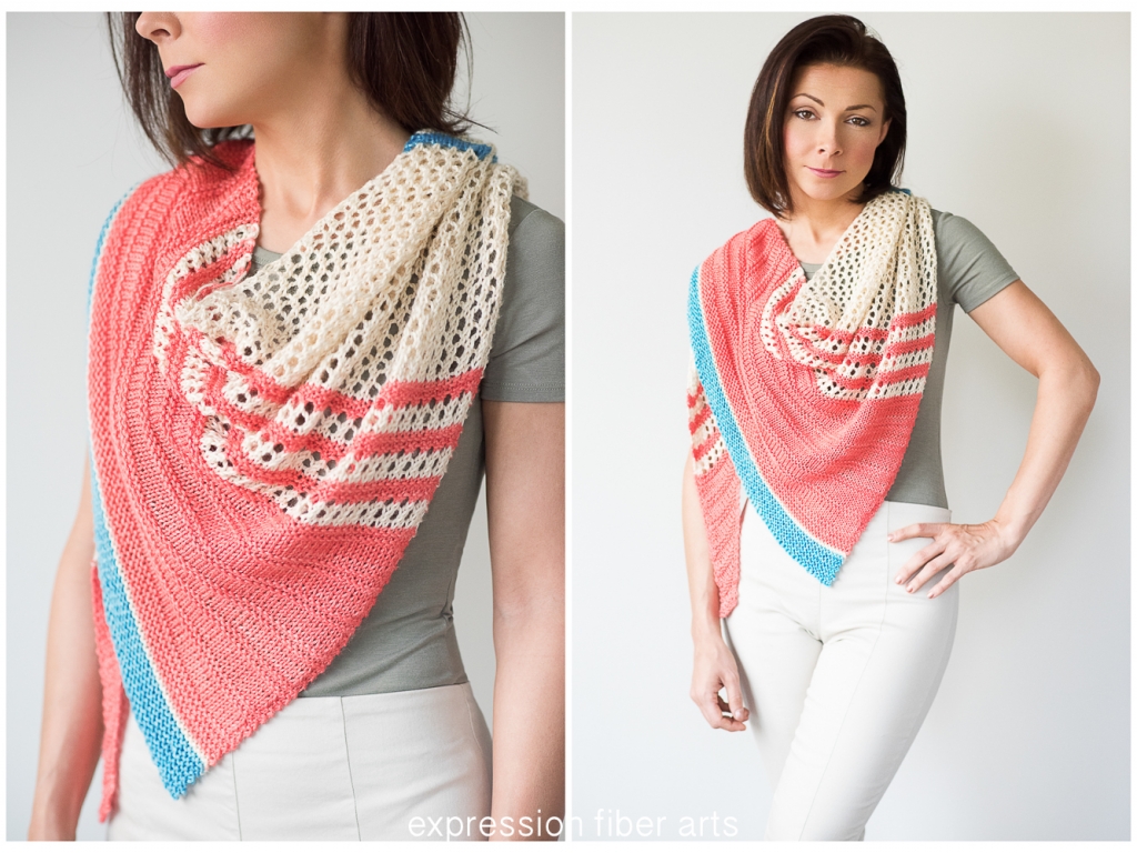 Spring Carnival Knitted Shawl Pattern by Expression Fiber Arts