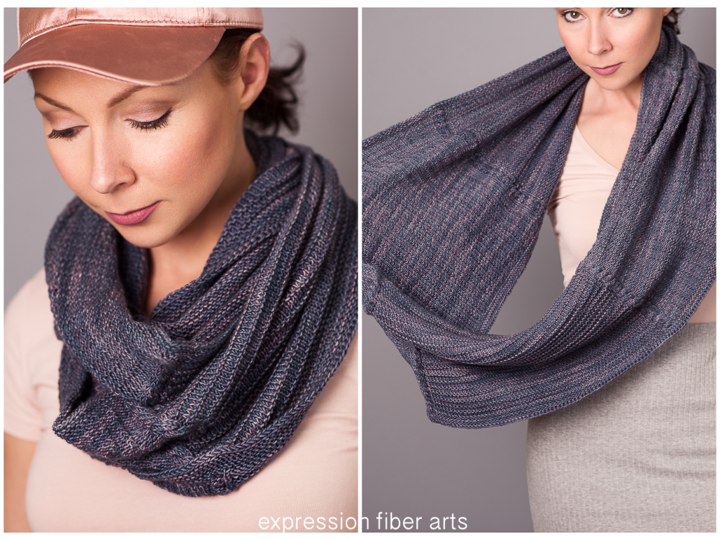Polyrhythm Knitted Cowl Pattern by Expression Fiber Arts